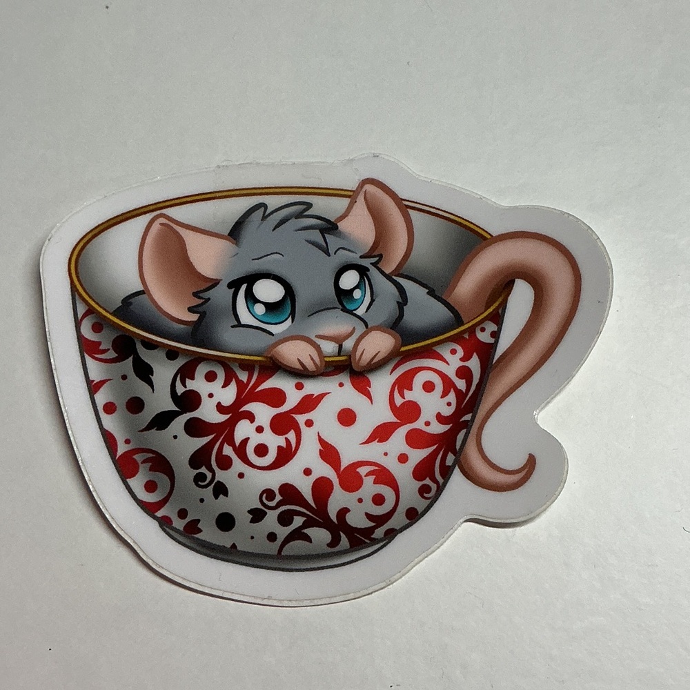 Cute Mouse in Teacup Sticker